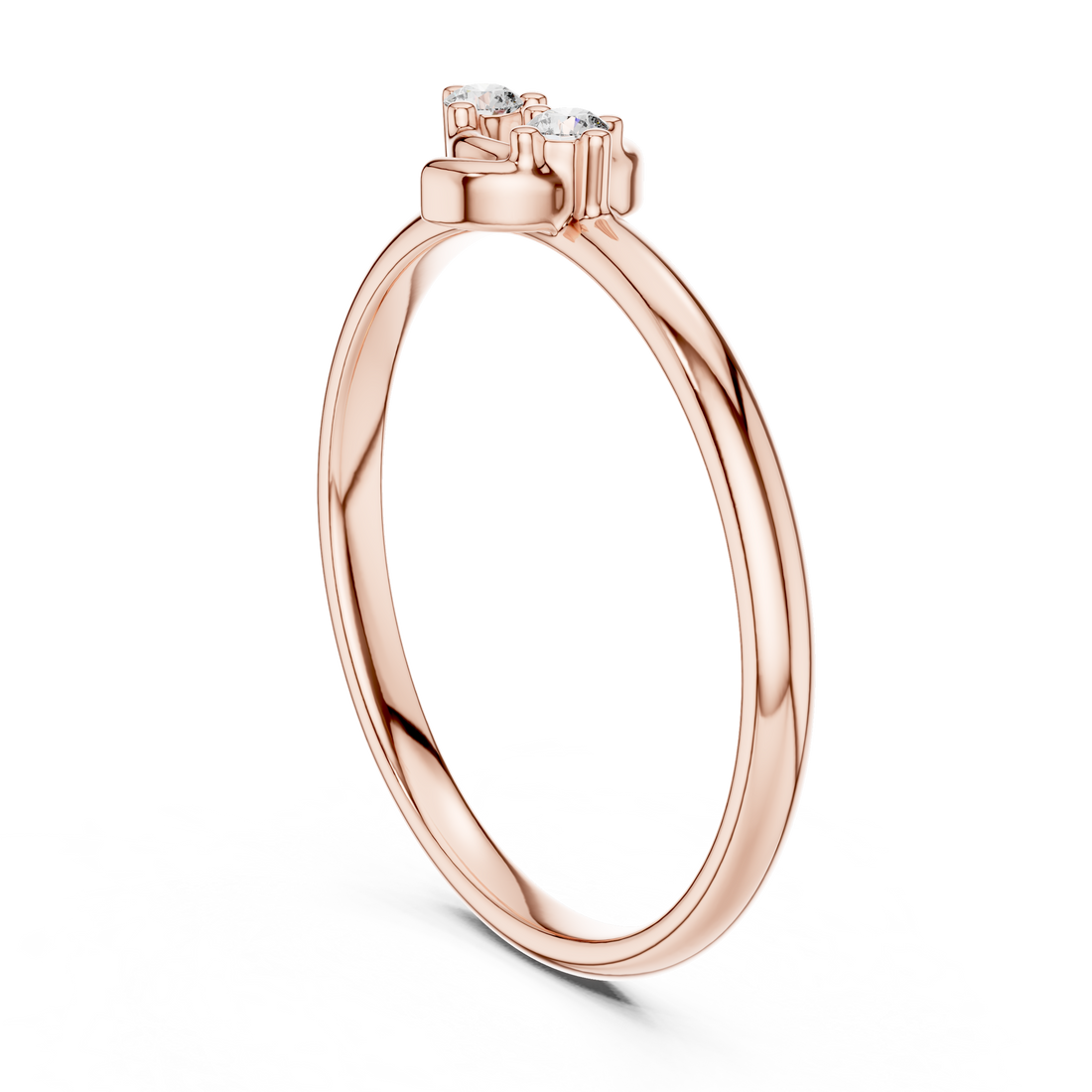 1 (396) - Fashion Round Ring - White Gold