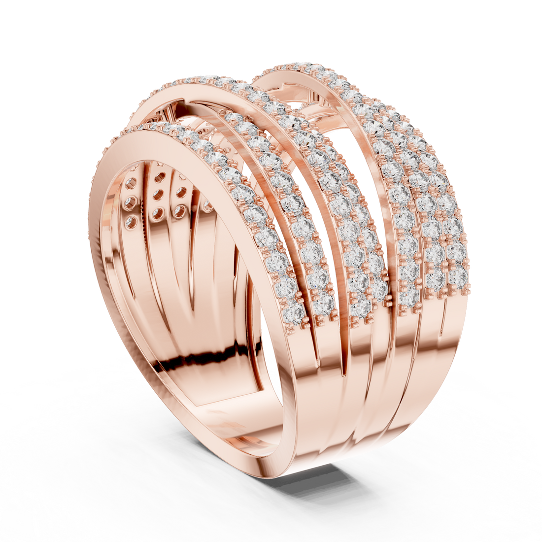 9#10039L_SS7 - Fashion Round Ring - White Gold