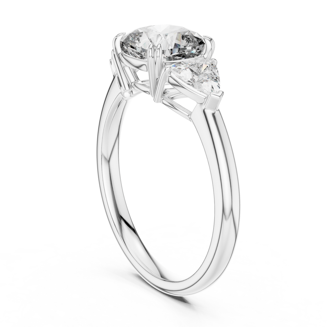 DDLR-034 - Three Stone Cushion Ring - White Gold