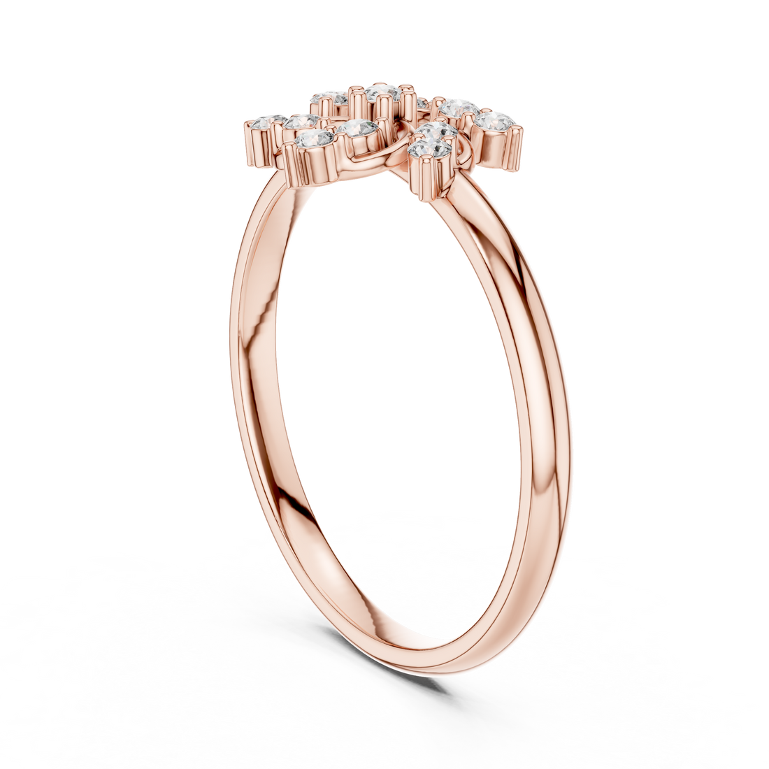1 (443) - Fashion Round Ring - White Gold