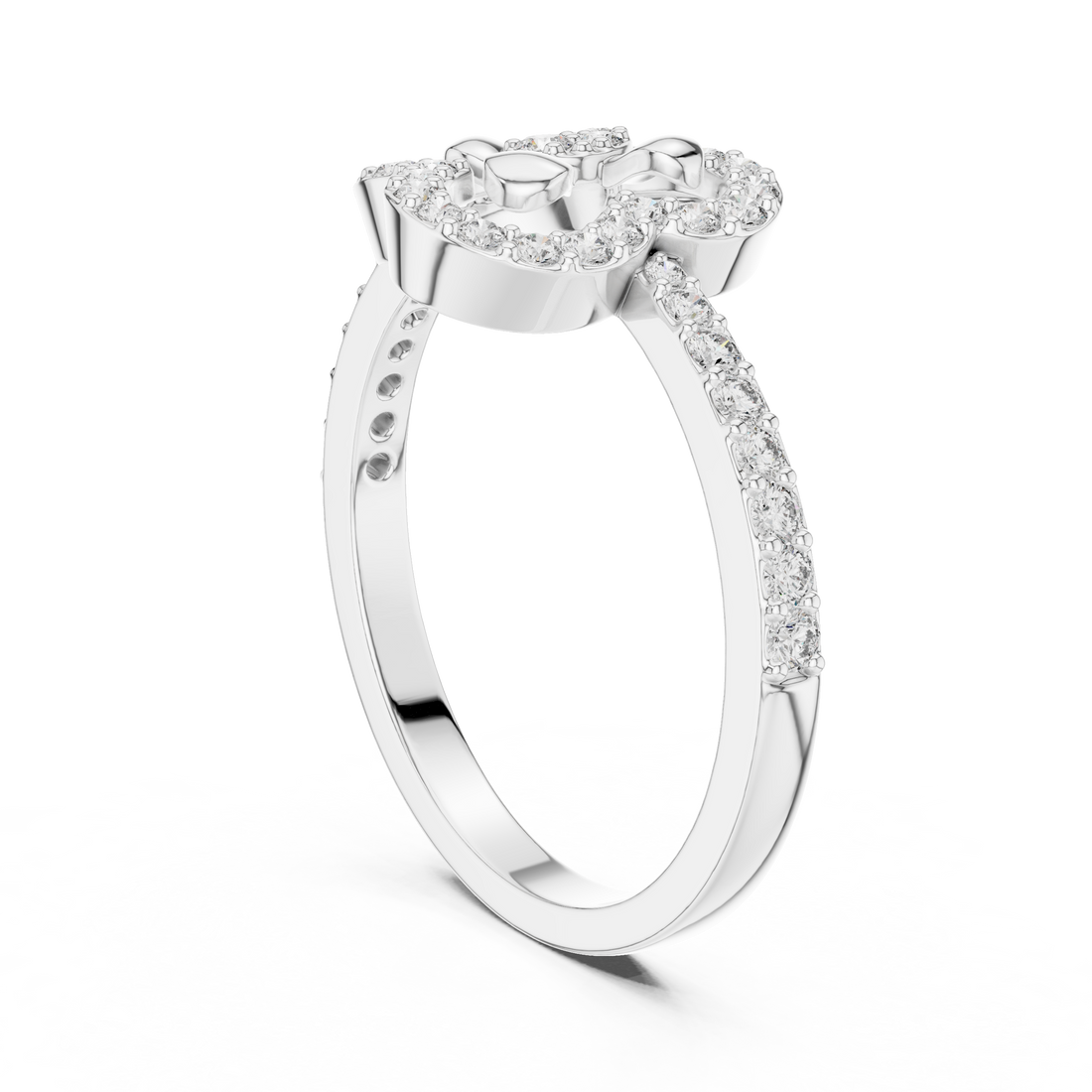 LR-01 (69) - Fashion None Ring - White Gold