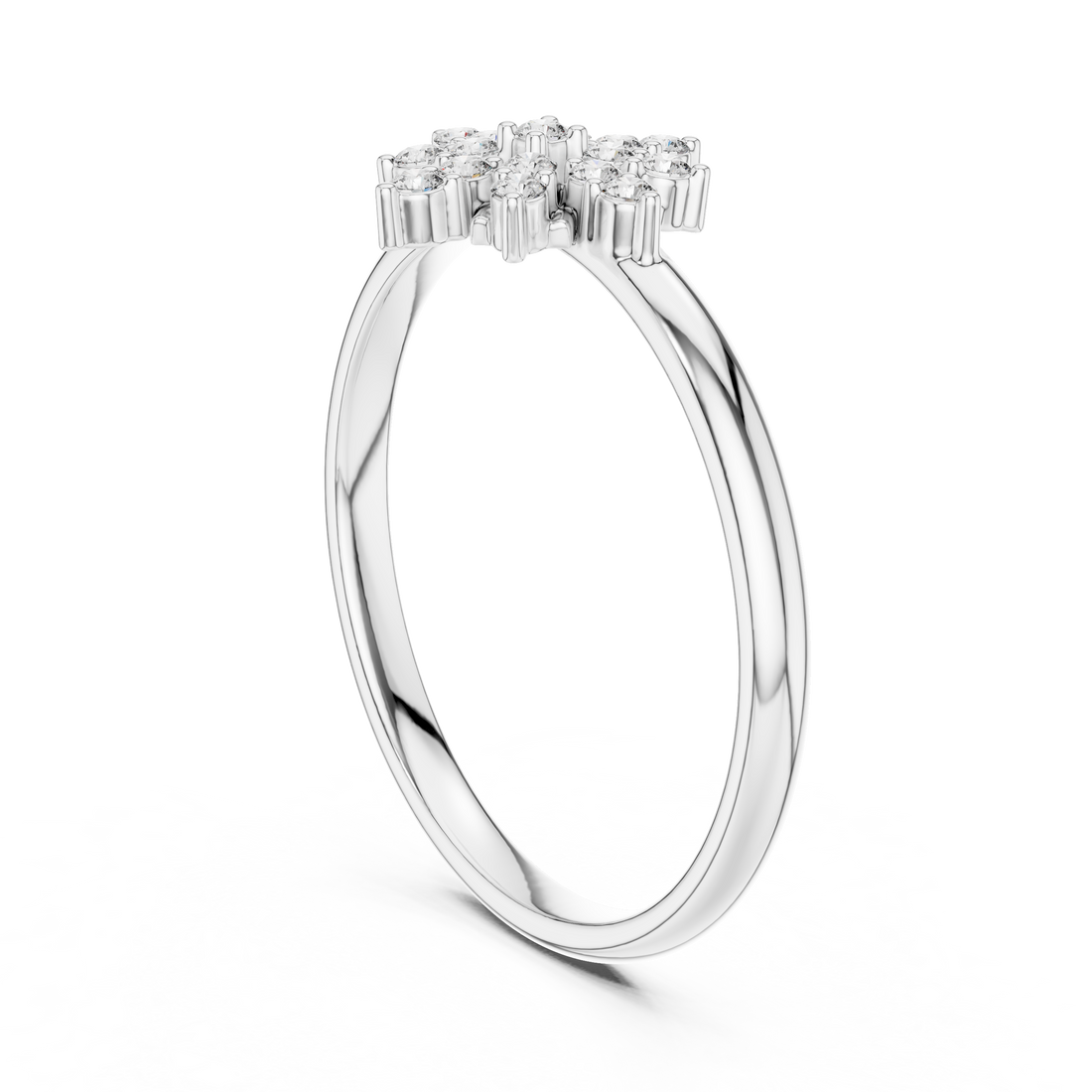 1 (429) - Fashion Round Ring - White Gold