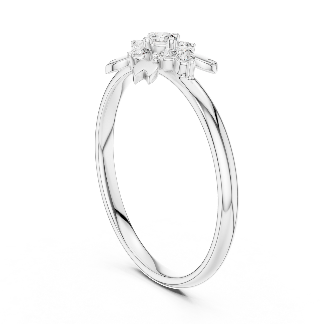 1 (347) - Fashion Round Ring - White Gold