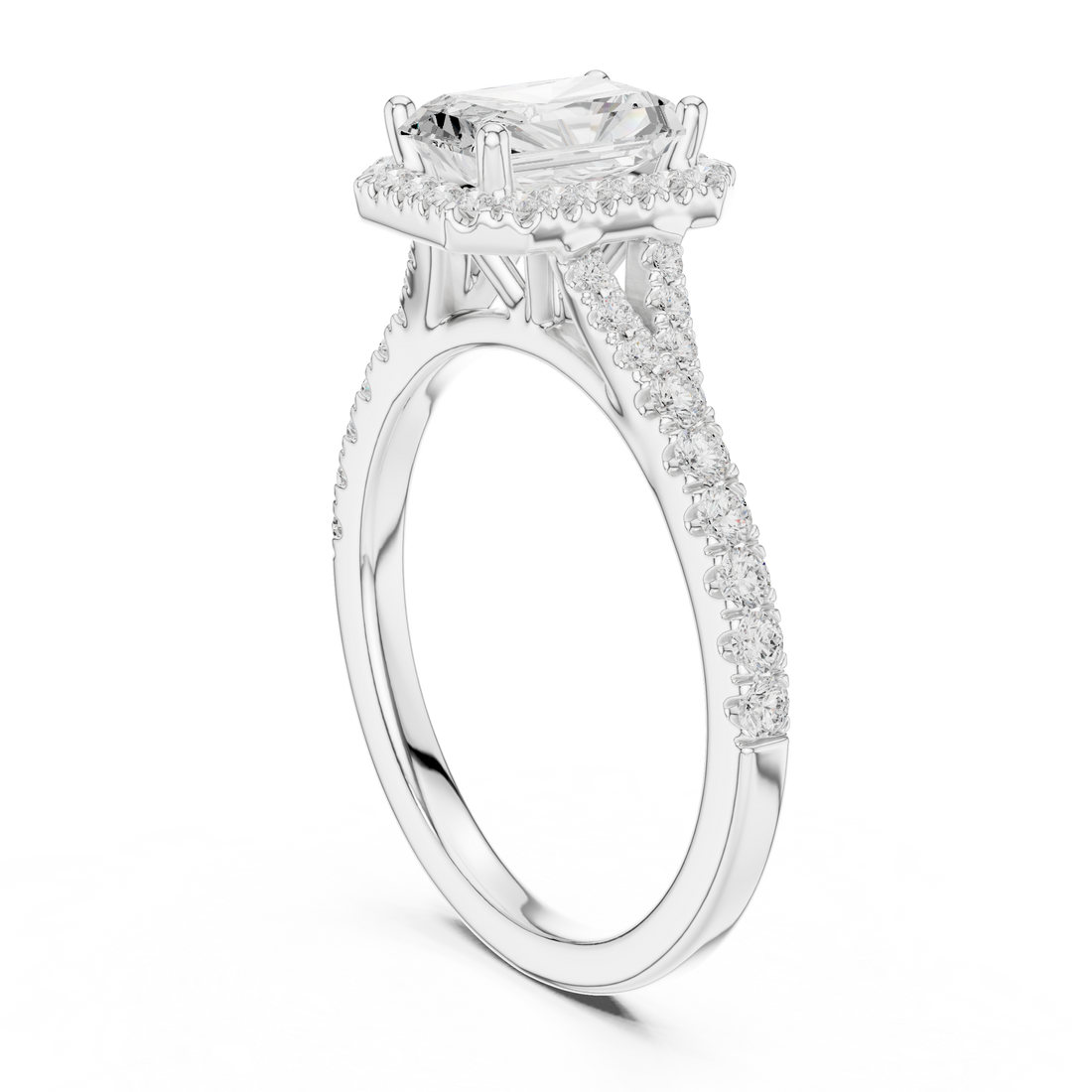 DDLR-043-RA - Halo Radiant Ring - White Gold