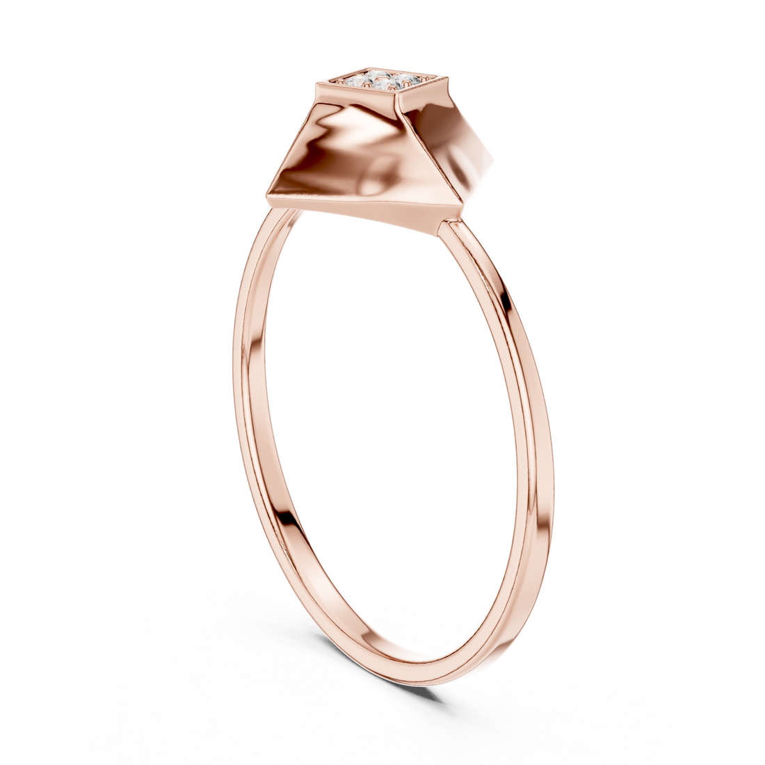 1 (211) - Fashion Round Ring - White Gold