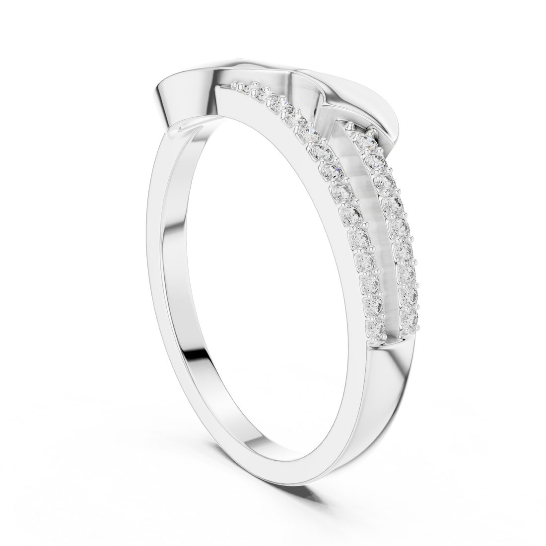 LR-01 (66) - Fashion None Ring - White Gold
