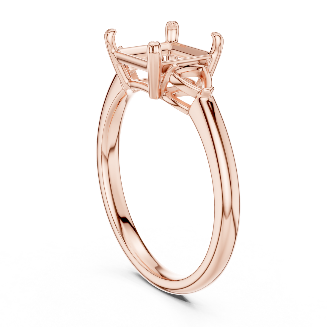 DDLR-033-PR - Three Stone Princess Ring - White Gold