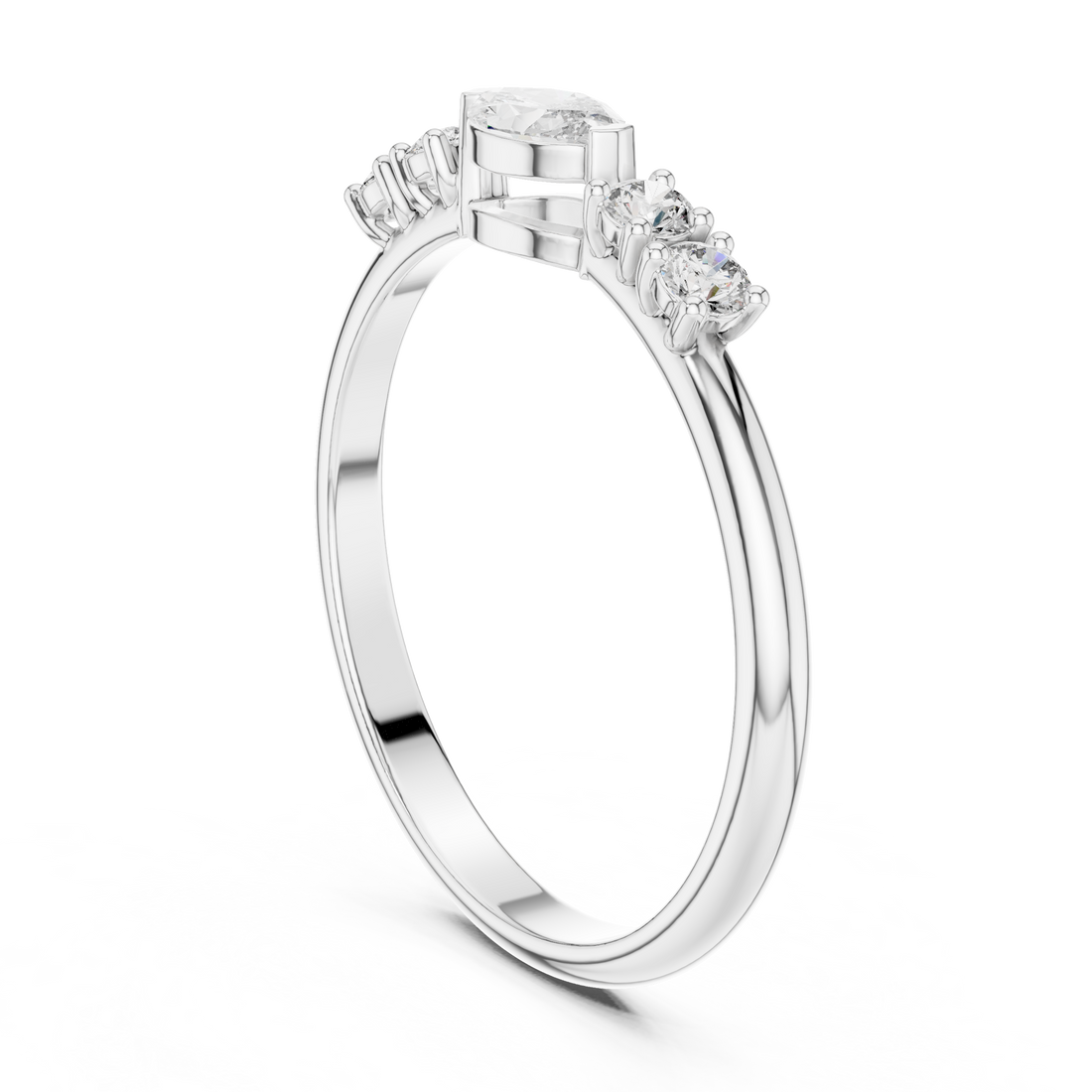 HLR-104 - Fashion Oval Ring - White Gold