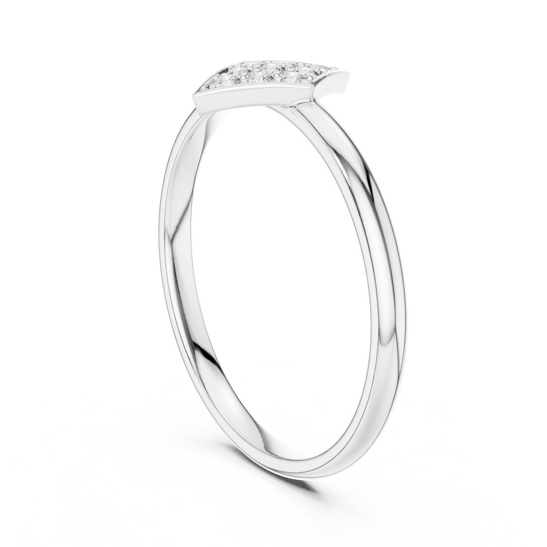 1 (259) - Fashion Round Ring - White Gold