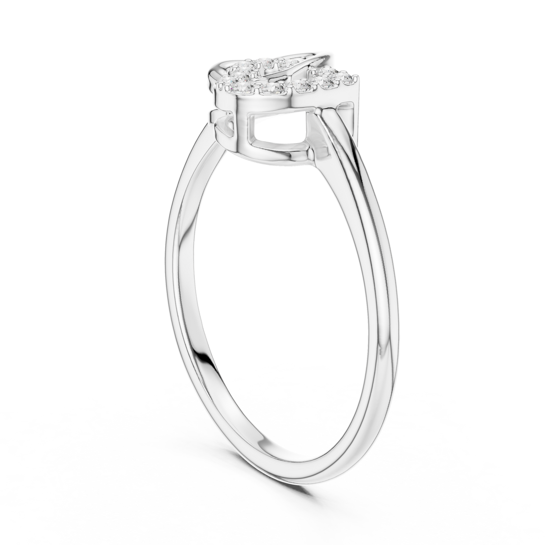 12#10064@L - Fashion None Ring - White Gold