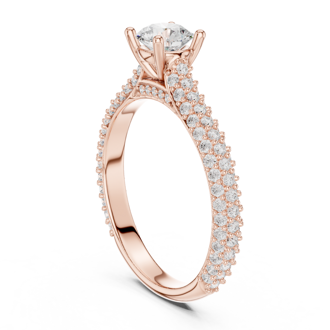 LR-0348 - Solitaire Round Ring - White Gold
