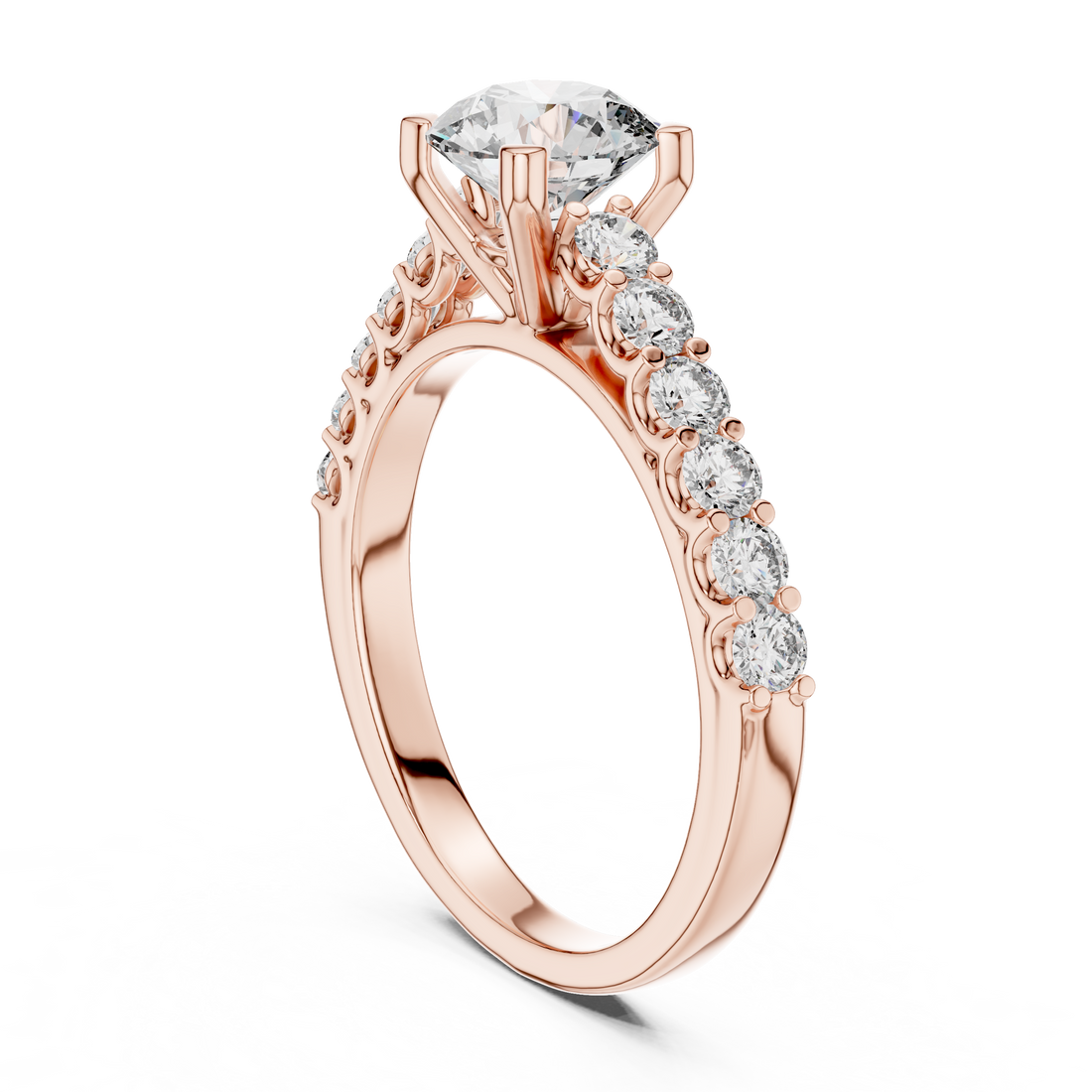 LR-0113 - Solitaire Round Ring - White Gold