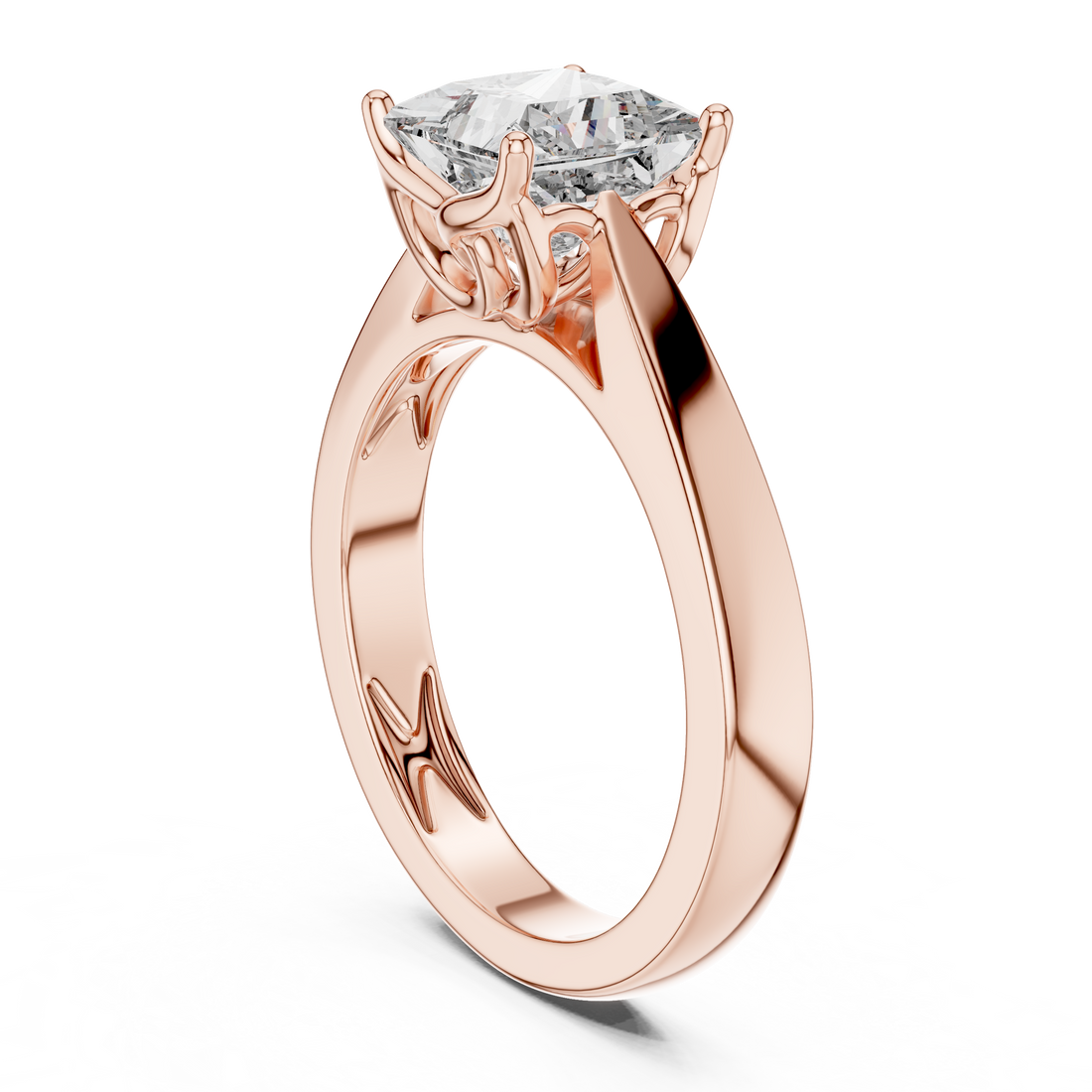 DDLR-052 - Solitaire Princess Ring - White Gold