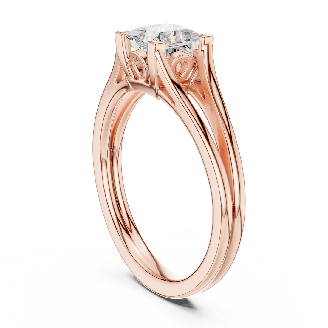 DDLR-572 - Solitaire Princess Ring - White Gold