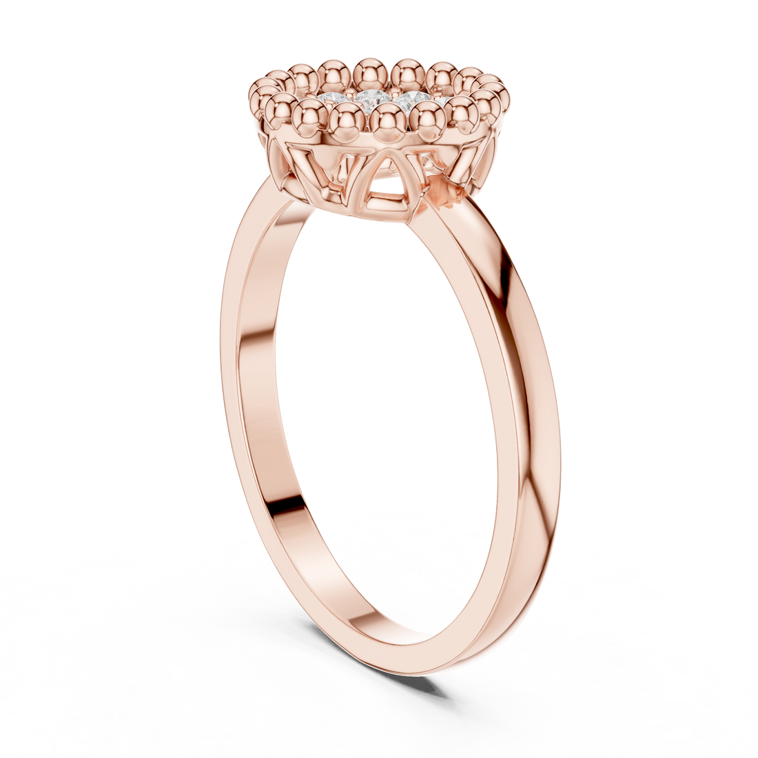DDLR-585 - Fashion Round Ring - White Gold