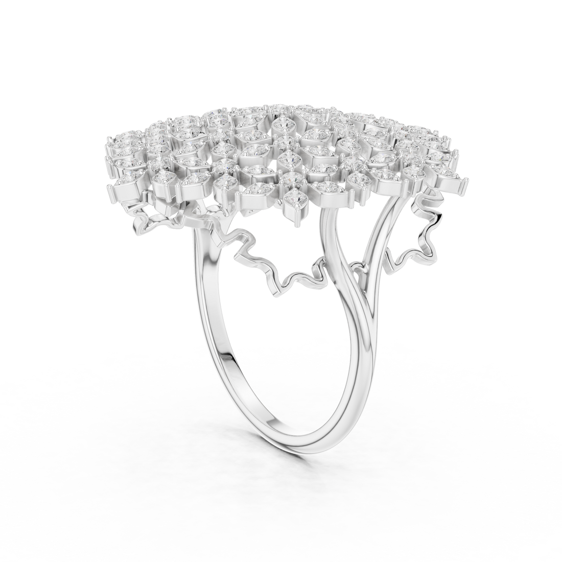 SBWR(47) - Fashion Round Ring - White Gold