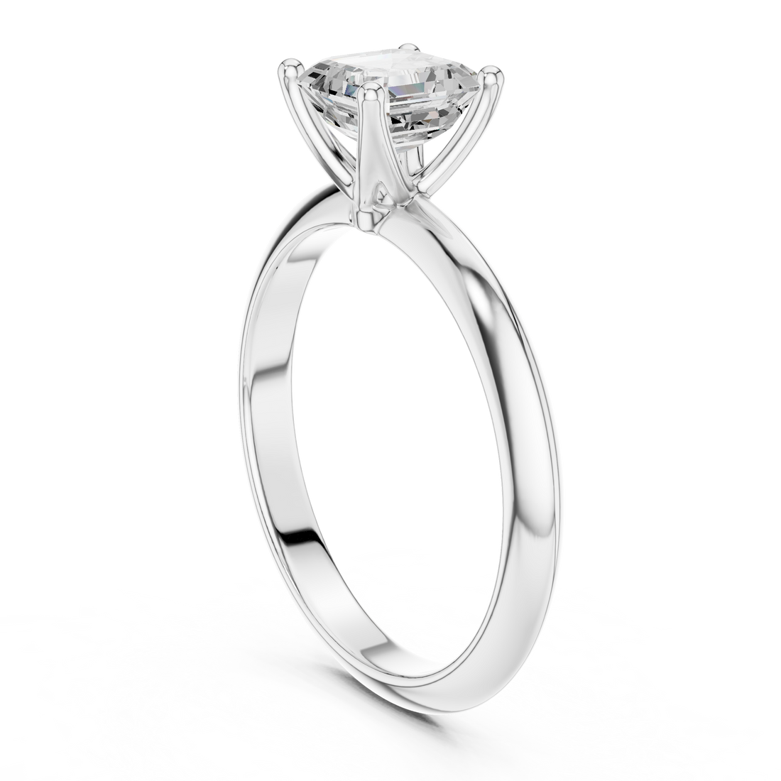 DDLR-146-AC - Solitaire Asscher Ring - White Gold