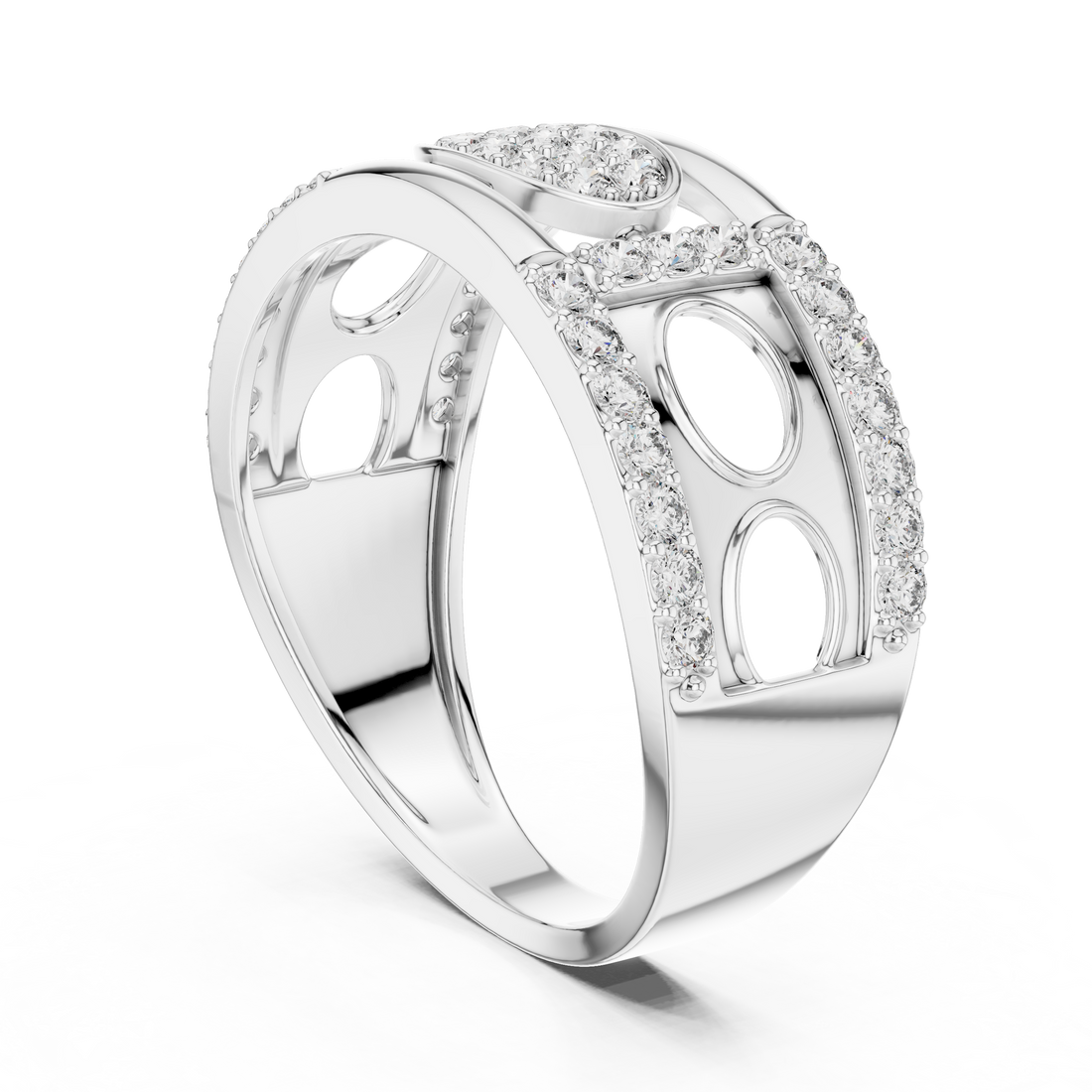 LR-01 (13) - Fashion None Ring - White Gold