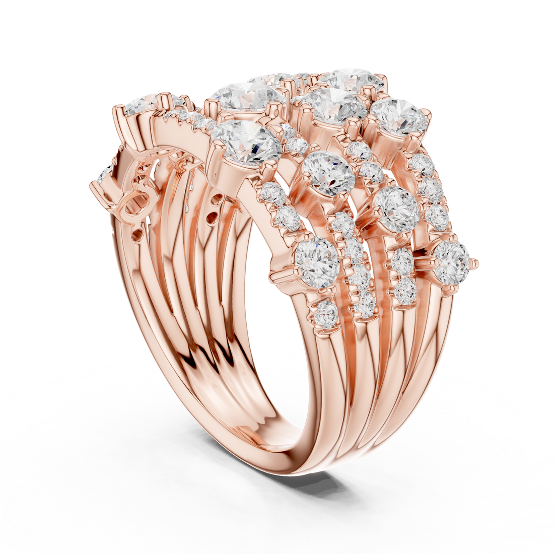 DDLR-866 - Fashion Round Ring - White Gold