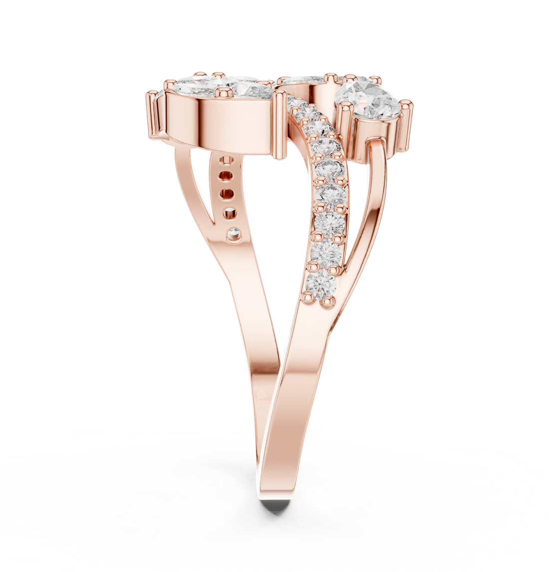 Fashion Ring - Pear | HLR -58 - White Gold