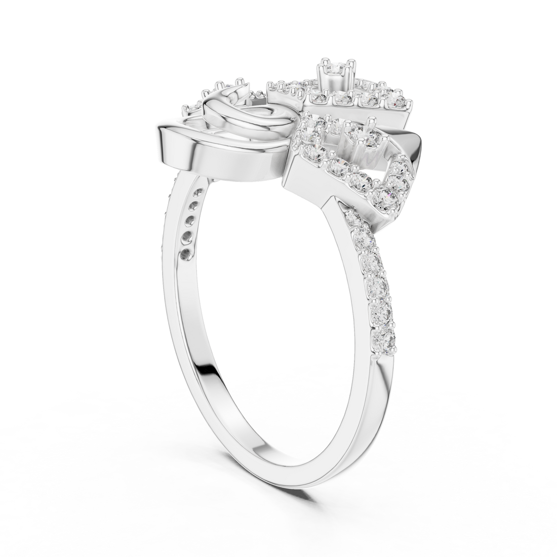 LR-01 (70) - Fashion None Ring - White Gold