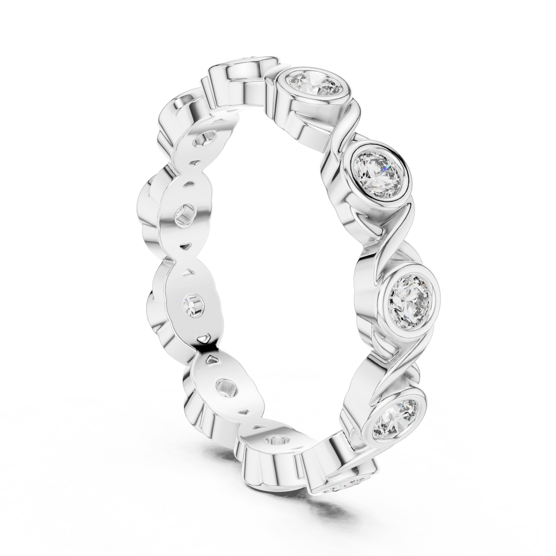 DDLR-245 - Eternity Round Ring - White Gold