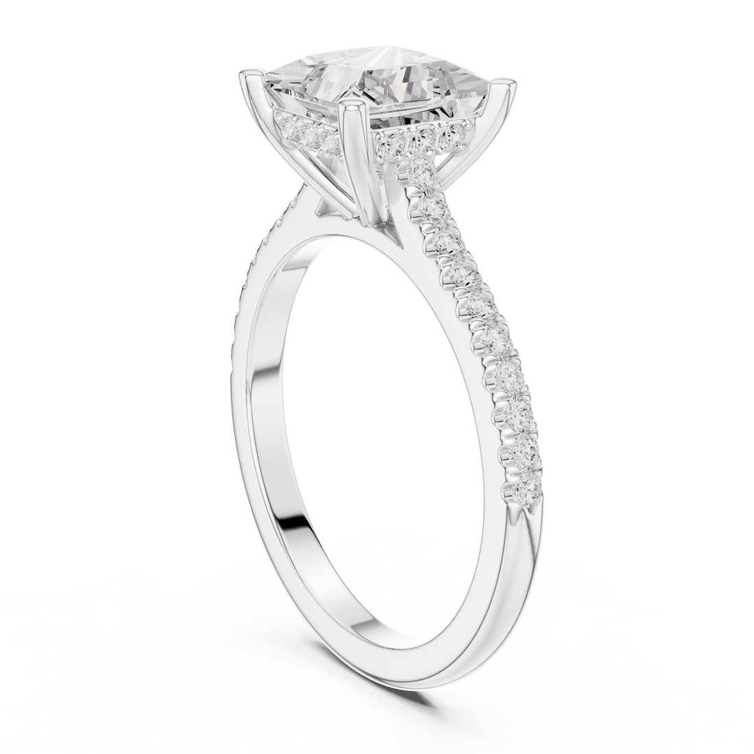 DDLR-169 - R00845-PR - Solitaire Princess Ring - White Gold