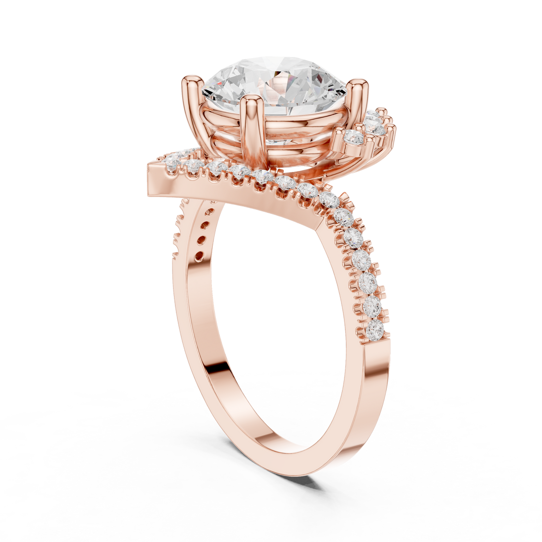 DDLR-406 - Fashion Round Ring - White Gold