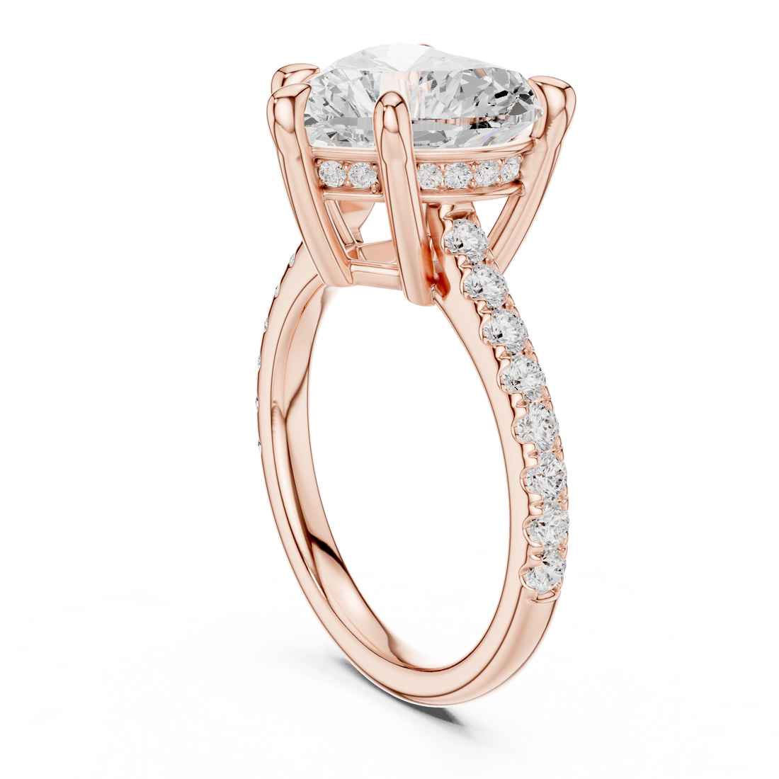 DDLR-250 - HR - Solitaire Heart Ring - White Gold