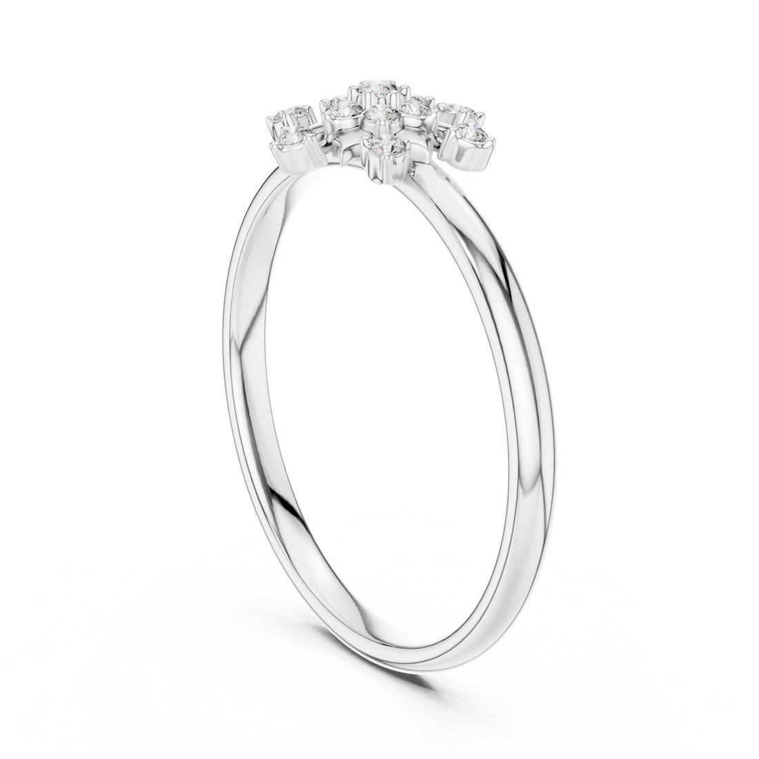 1 (370) - Fashion Round Ring - White Gold