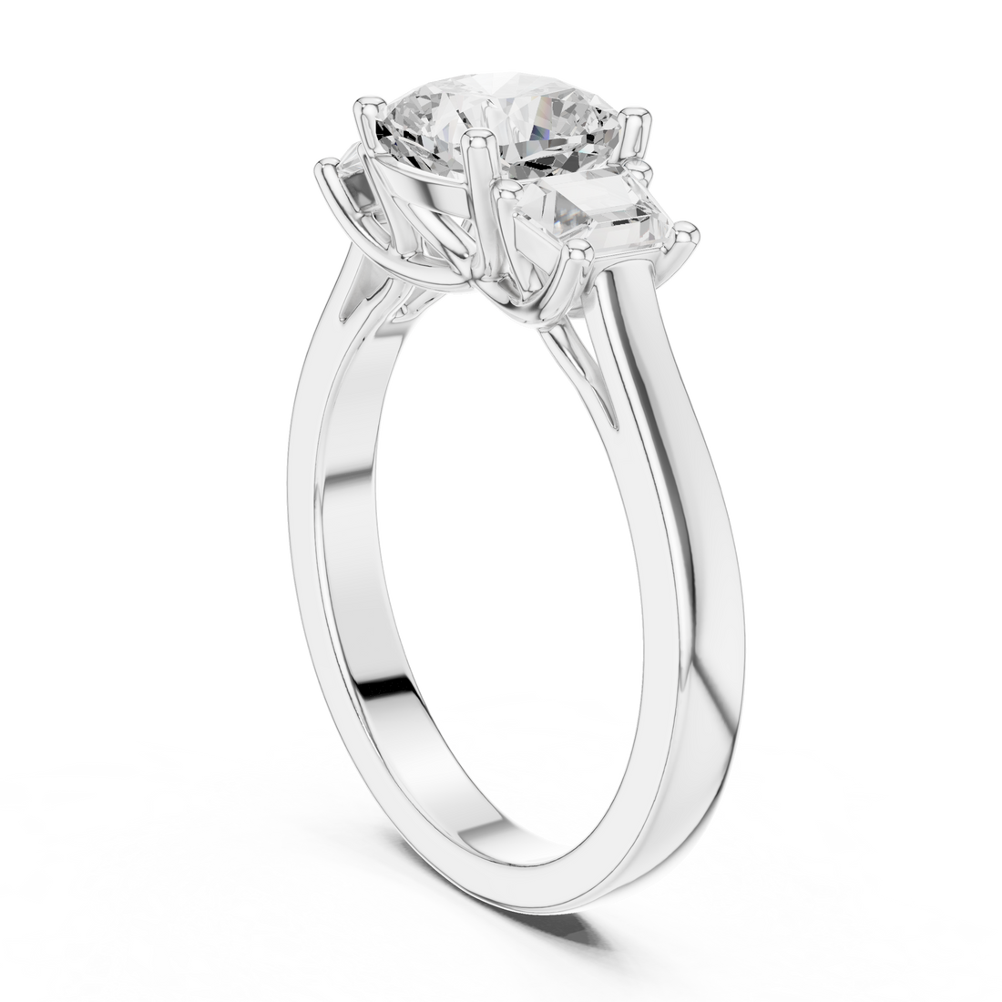 DDLR-265 - Three Stone Cushion Ring - White Gold