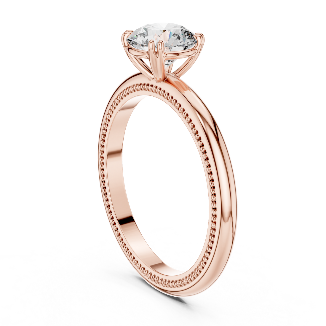 LR-0016 - Solitaire Round Ring - White Gold