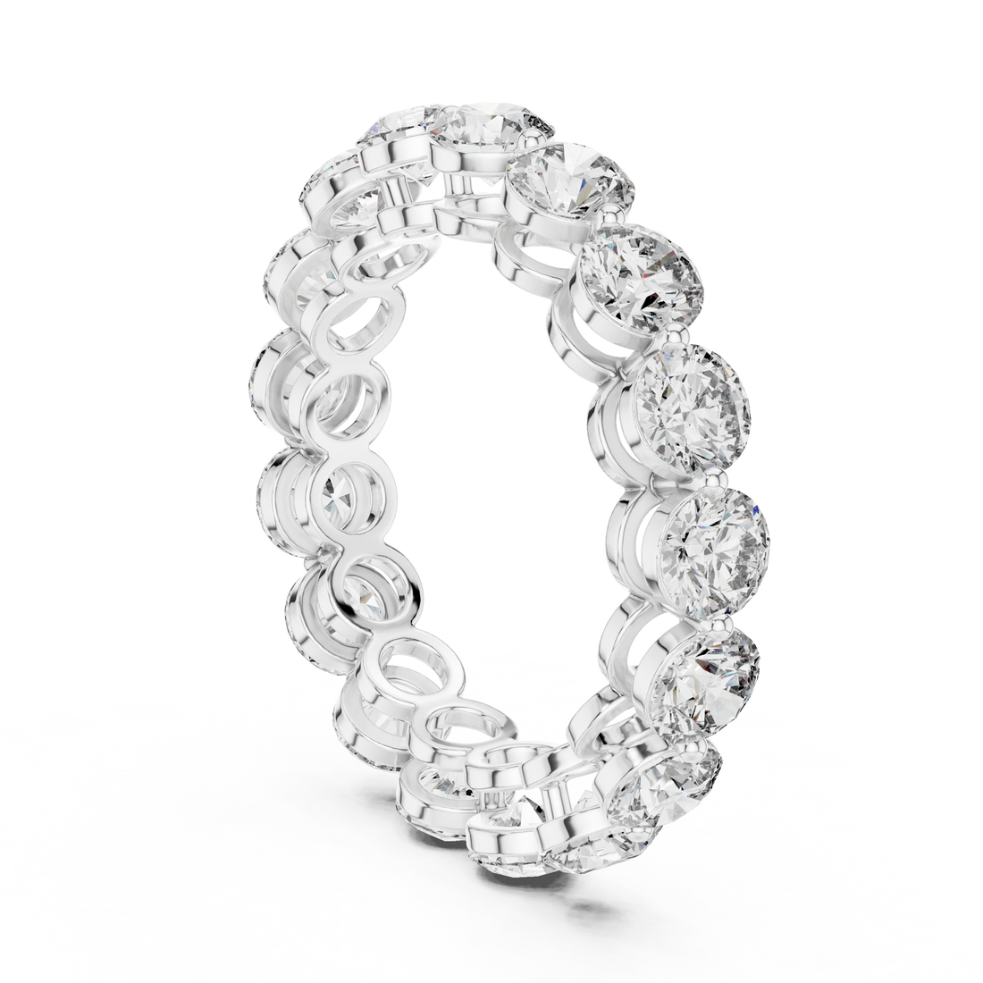 ALR-54 - Eternity Round Ring - White Gold