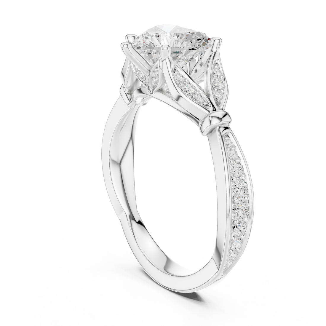 DDLR-934 - Vintage Heart Ring - White Gold