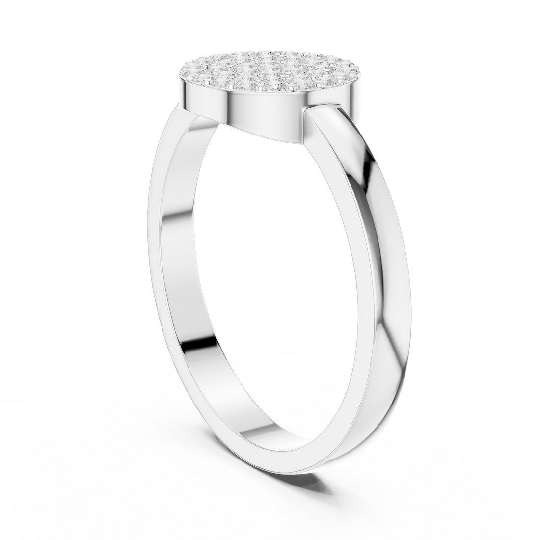 DDLR-584 - Fashion Round Ring - White Gold