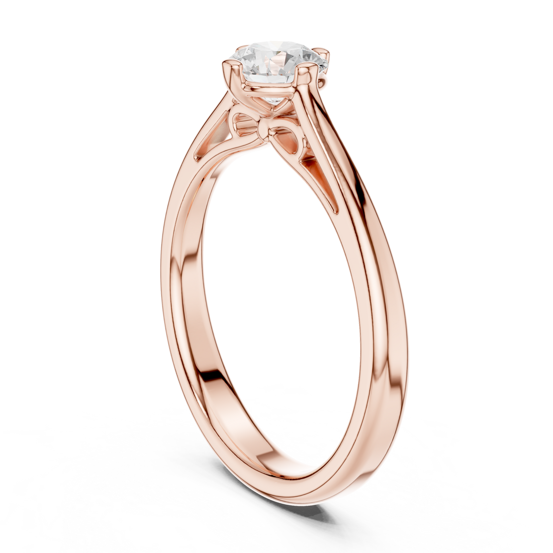 DDLR-557 - Solitaire Round Ring - White Gold