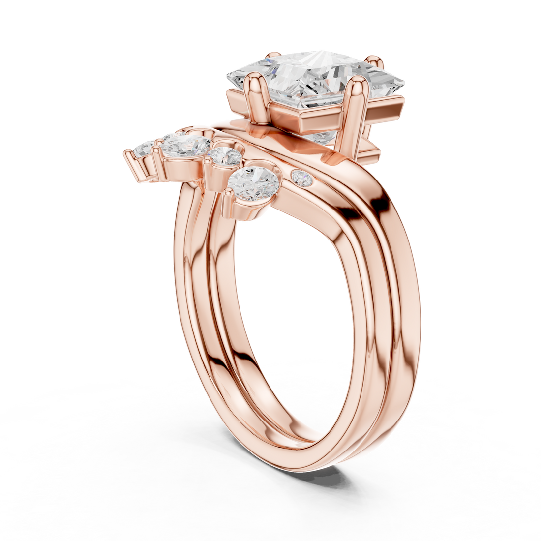 Fashion Ring - Princess | DDLR-444 -PR - White Gold