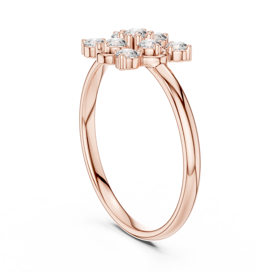 1 (354) - Fashion Round Ring - White Gold