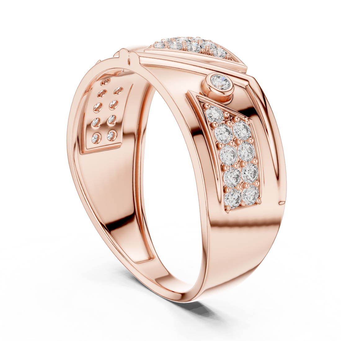 LR-01 (50) - Fashion Round Ring - White Gold
