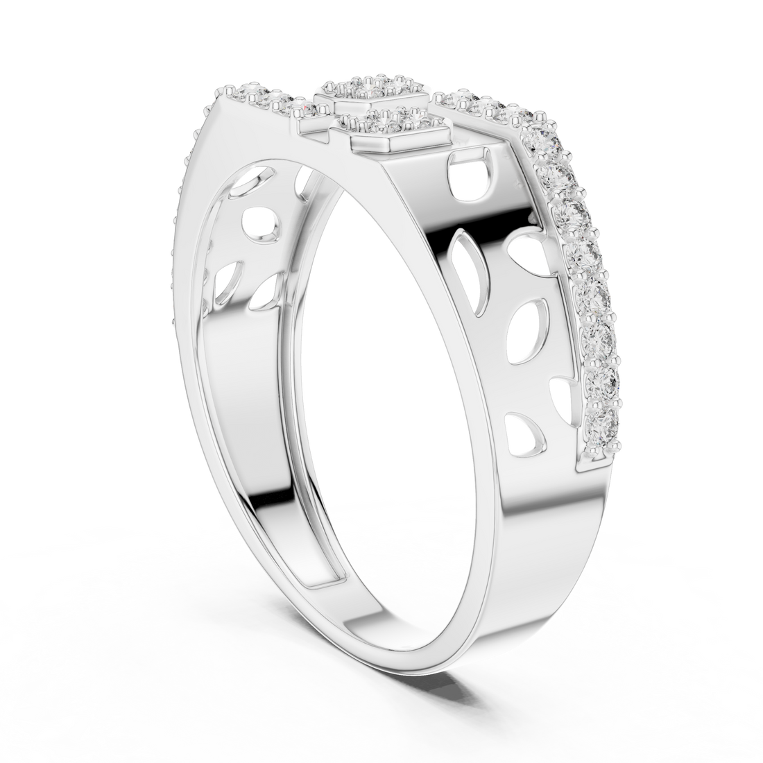 LR-01 (30) - Fashion None Ring - White Gold