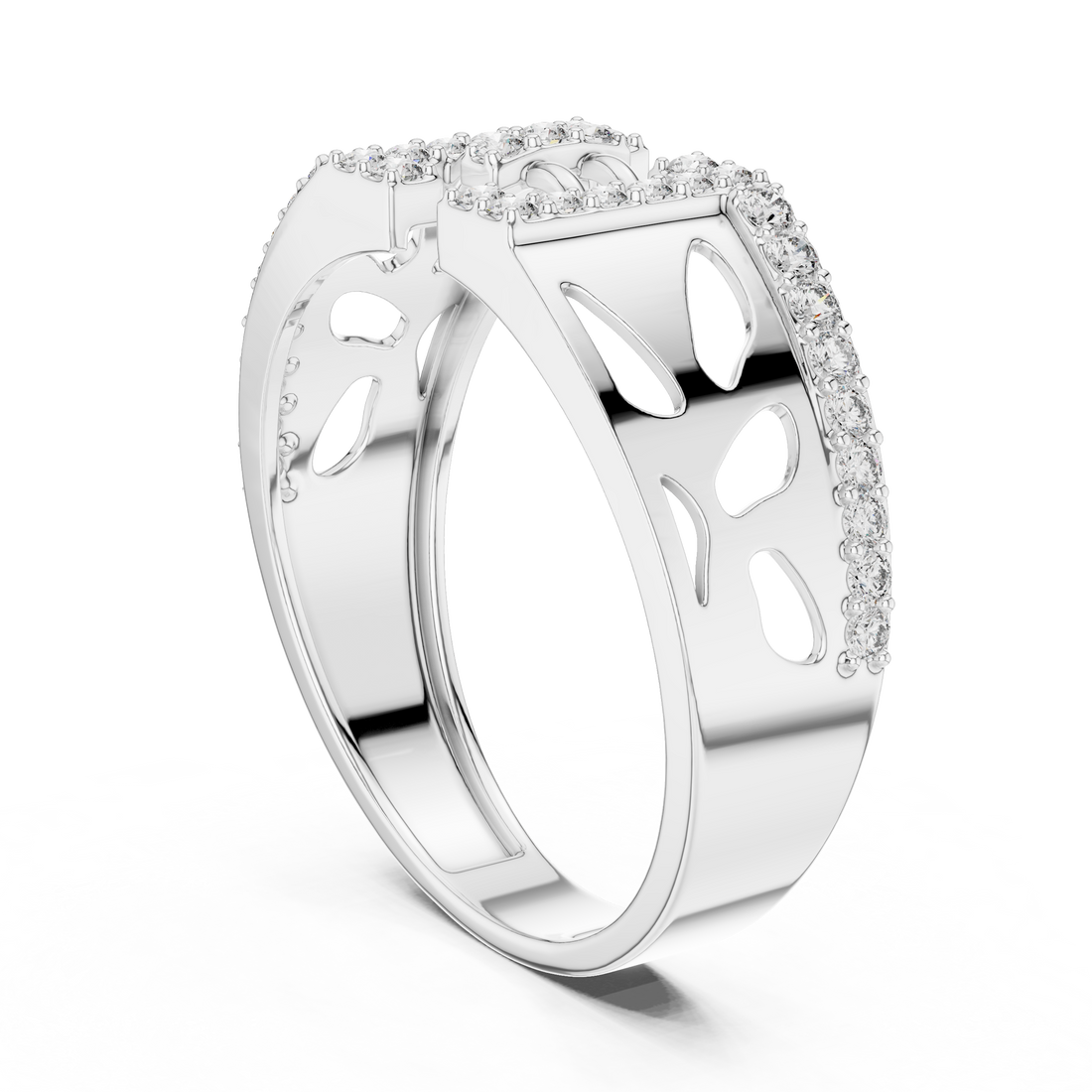 LR-01 (20) - Fashion None Ring - White Gold