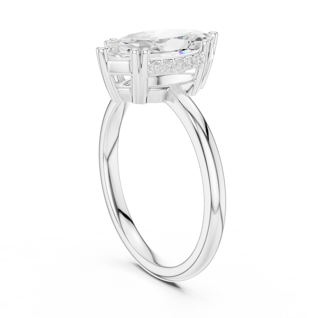 DDLR-926 - Solitaire Marquise Ring - White Gold