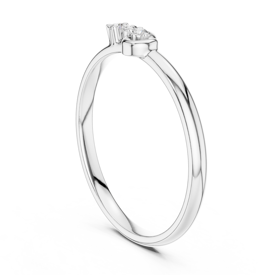 1 (384) - Fashion Round Ring - White Gold