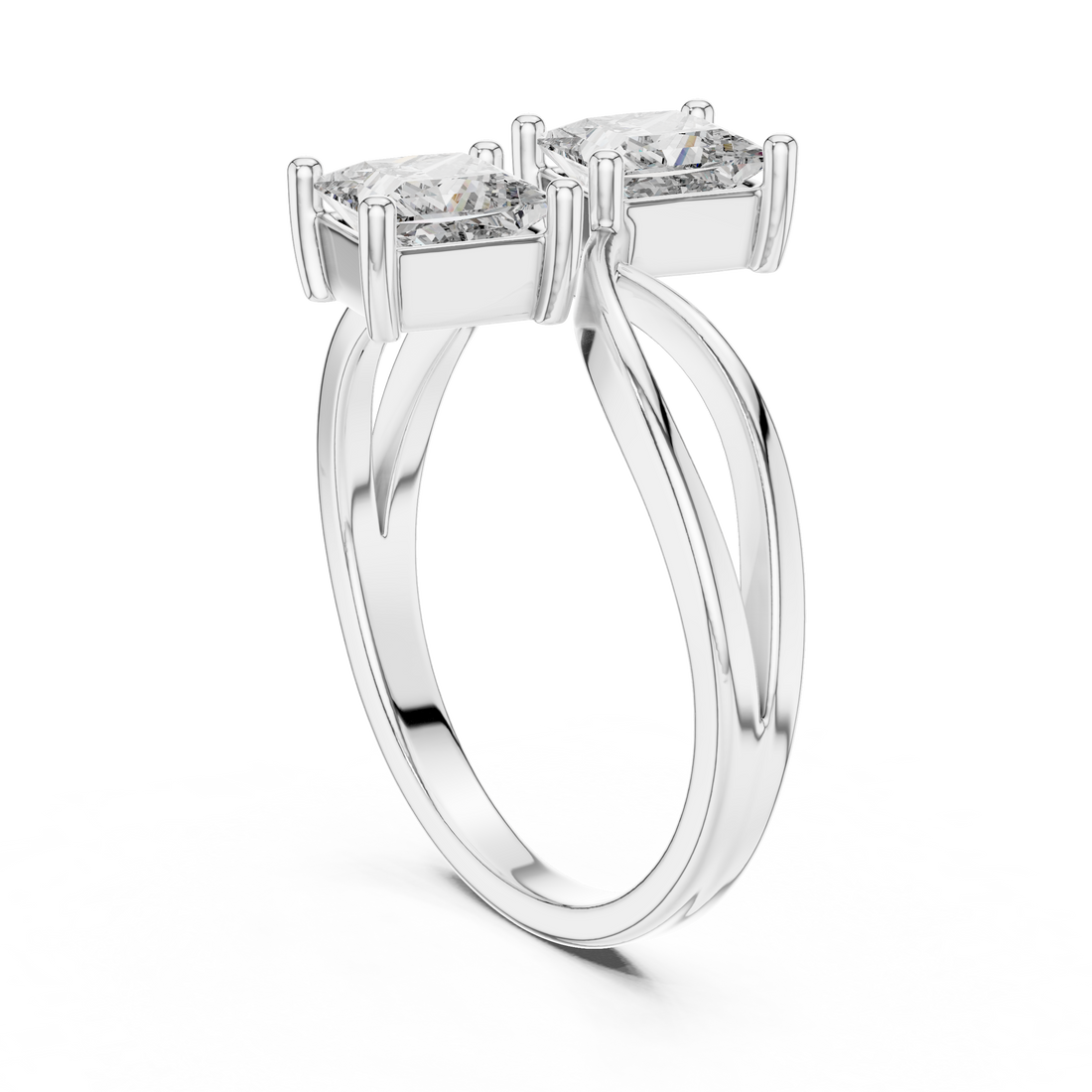 444 - Bypass Princess Ring - White Gold