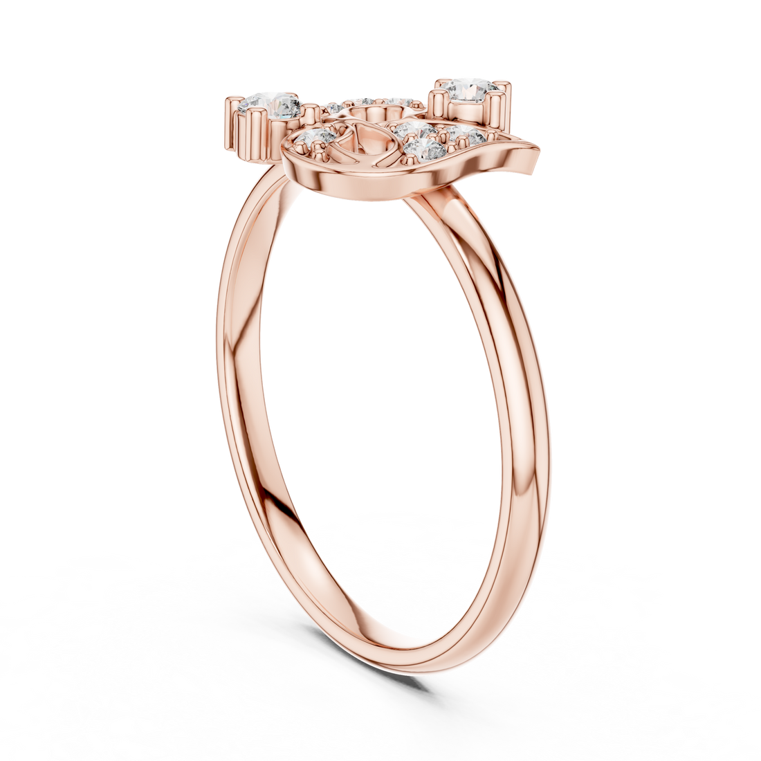 1 (261) - Fashion Round Ring - Rose Gold
