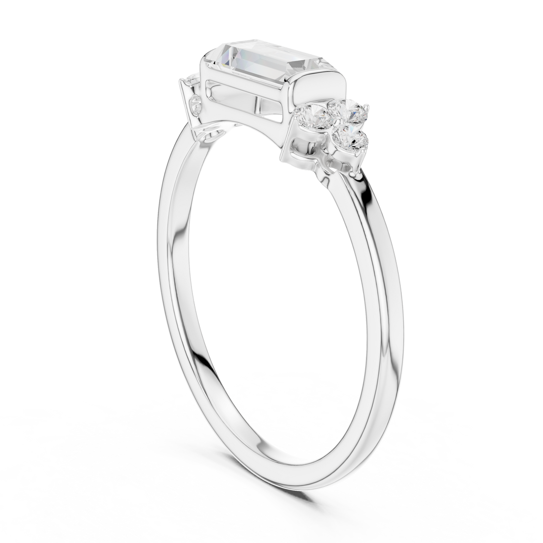 SBWR(54) - Fashion Round Ring - White Gold