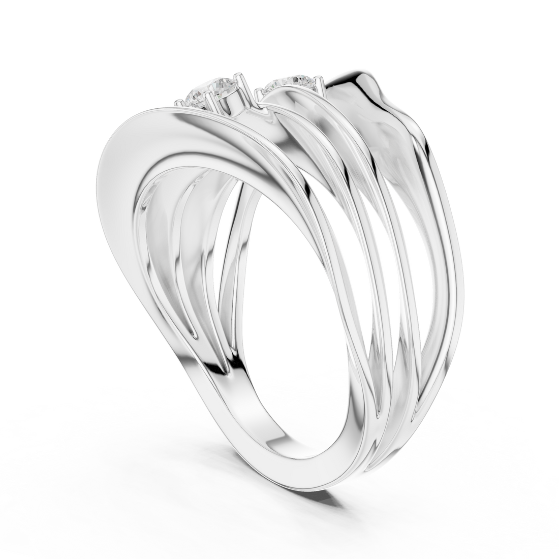 SBWR(64) - Fashion Round Ring - White Gold