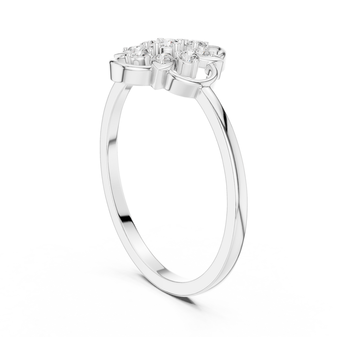 DR-6280 - Fashion Round Ring - White Gold