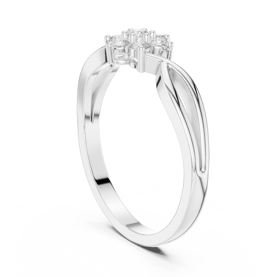 HLR-72 - Fashion Round Ring - White Gold