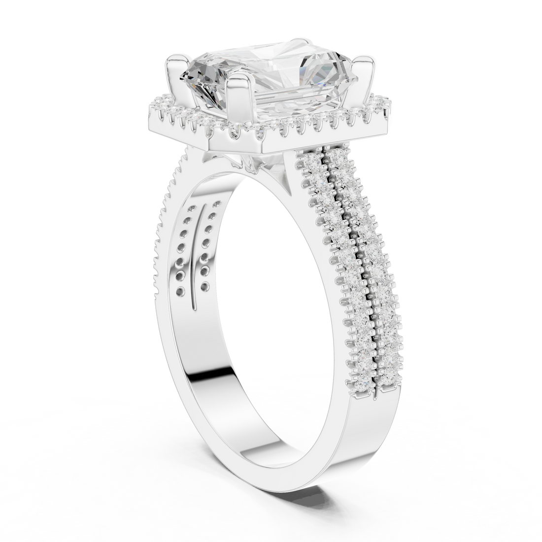 DDLR-341 RA - Halo Radiant Ring - White Gold